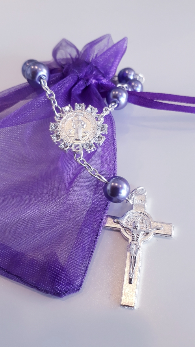 Lila Perlen/Violettes Säckchen