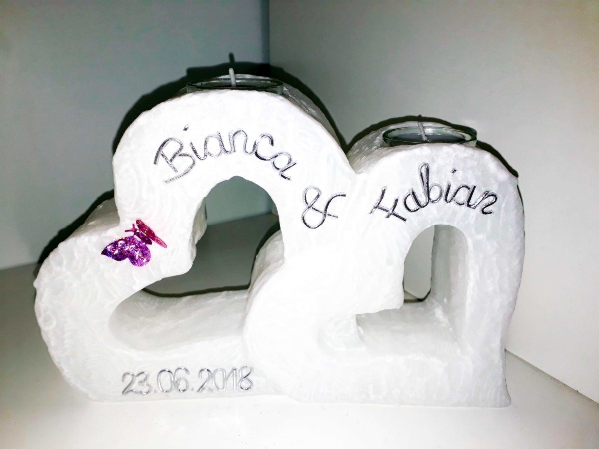 Kerzenpersonalisierung Silber