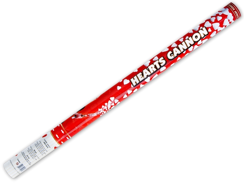 Konfettikanone White Hearts 80 cm