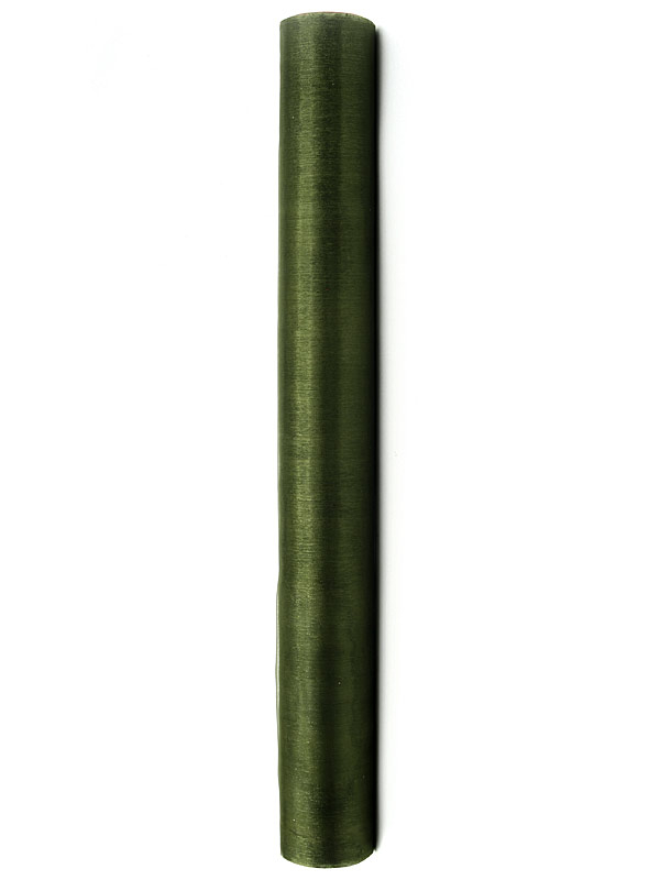 Organzaläufer schmal 16 cm x 9 M Olivgrün 012