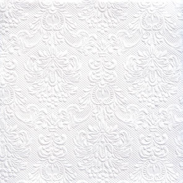 Prägeservietten Lunch Weiß