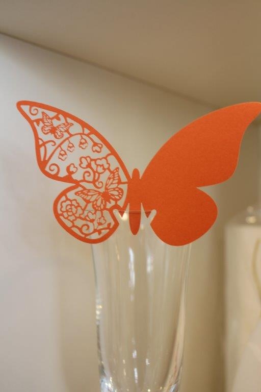 Tischkarte Papillon Vintage Orange