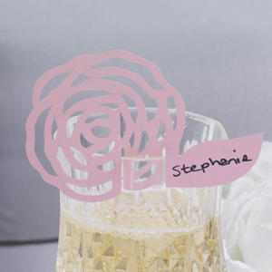 Tischkarte Rosette Rosa