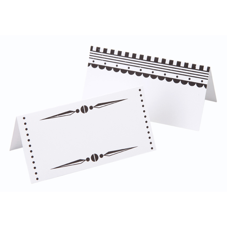 Tischkarte Schwarz/Weiß