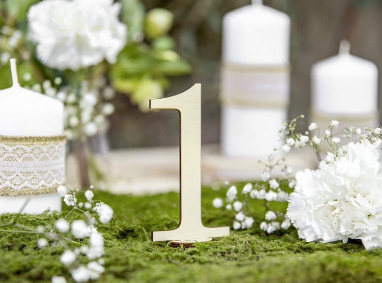 Tischnummern Holzzahlen