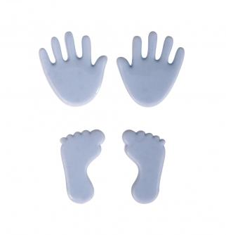 Wachsmotive Hände und Füße Blau