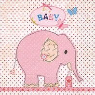 Servietten rosa Elefant